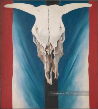  modernisme - Vache crâne rouge blanc et bleu Georgia Okeeffe modernisme américain Precisionism
